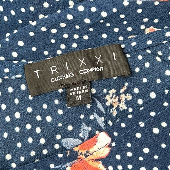 Trixxi Blue and Pink Floral Romper with Belt - Picture 5 of 12